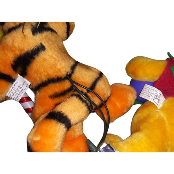 VTG Disney Winnie The Pooh and Tigger Santa's Best Plush Animated Ornament Lot - Picture 10 of 12
